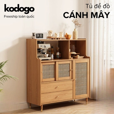 Kodogo TB010, Tủ Bếp Để Đồ Cánh Mây Kèm Ngăn Kéo Hiện Đại 120x40x128cm