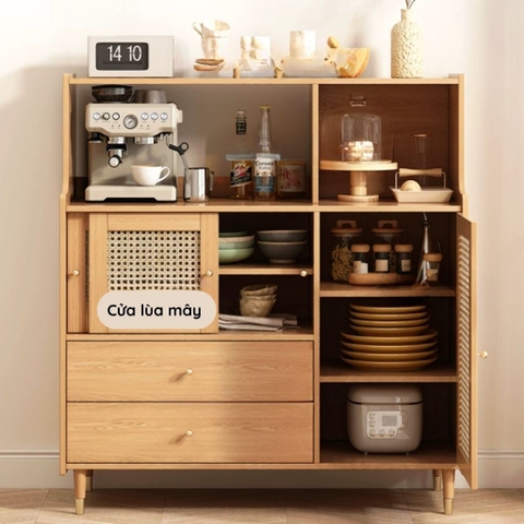 Kodogo TB010, Tủ Bếp Để Đồ Cánh Mây Kèm Ngăn Kéo Hiện Đại 120x40x128cm