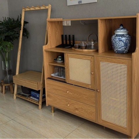 Kodogo TB010, Tủ Bếp Để Đồ Cánh Mây Kèm Ngăn Kéo Hiện Đại 120x40x128cm