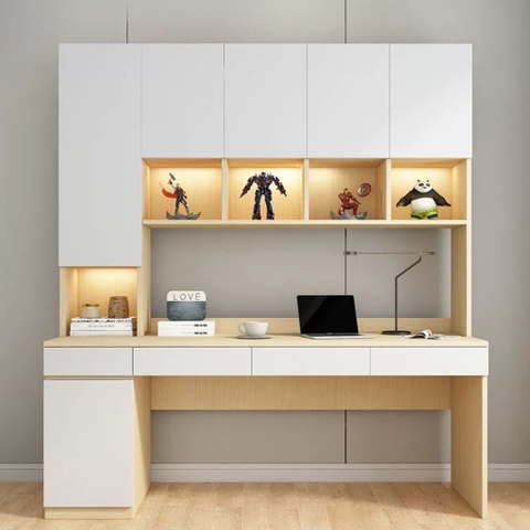 Bàn Hoc Và Làm Việc Kèm Kệ Sách Lưu Trữ Thông Minh 180x60x220cm Yapi-433