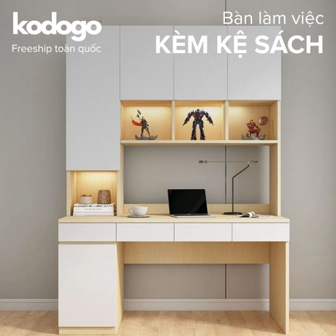 Bàn Hoc Và Làm Việc Kèm Kệ Sách Lưu Trữ Thông Minh 180x60x220cm Yapi-433