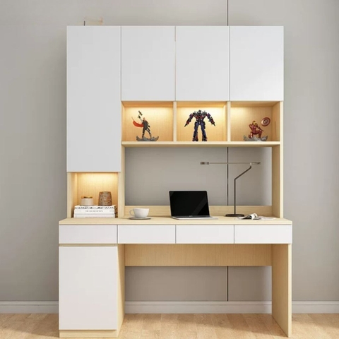 Bàn Hoc Và Làm Việc Kèm Kệ Sách Lưu Trữ Thông Minh 180x60x220cm Yapi-433