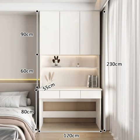 Bàn Học Và Làm Việc Kèm Kệ Sách Nhỏ Gọn 120x55x230cm Yapi-432