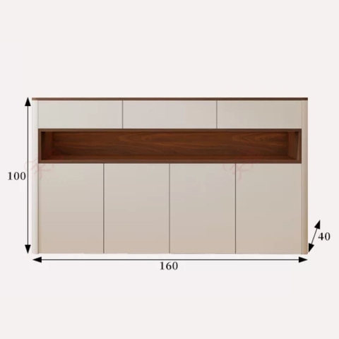 Kodogo 176, Tủ Trang Trí Đa Năng Kèm Kệ Hở Trưng Bày Hiện Đại 160x40x100cm