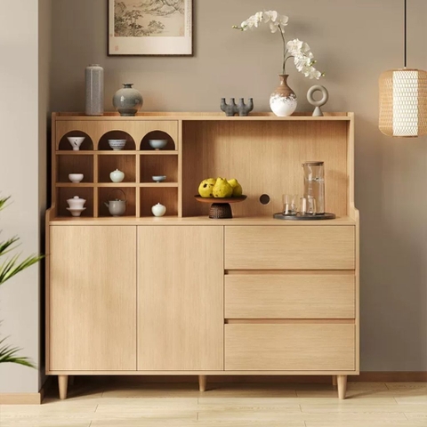 Kodogo 180, Tủ Trang Trí Kèm Ô Vuông Decor Đa Năng Cho Phòng Khách 140x40x135cm