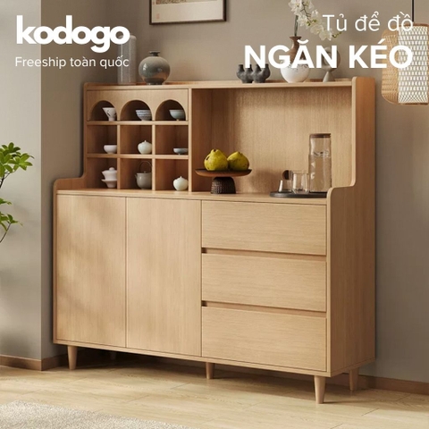 Kodogo 180, Tủ Trang Trí Kèm Ô Vuông Decor Đa Năng Cho Phòng Khách 140x40x135cm