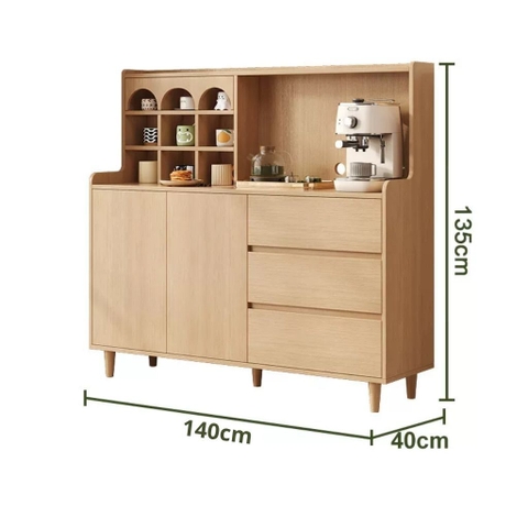 Kodogo 180, Tủ Trang Trí Kèm Ô Vuông Decor Đa Năng Cho Phòng Khách 140x40x135cm