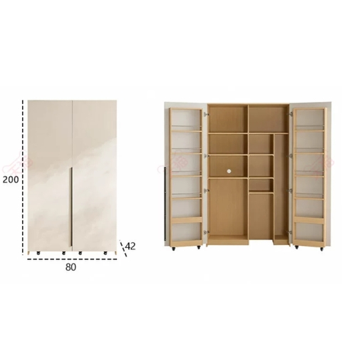 Tủ Lưu Trữ Đồ Gia Dụng Đa Năng Cho Nhà Bếp 100x42x200cm Yapi-175
