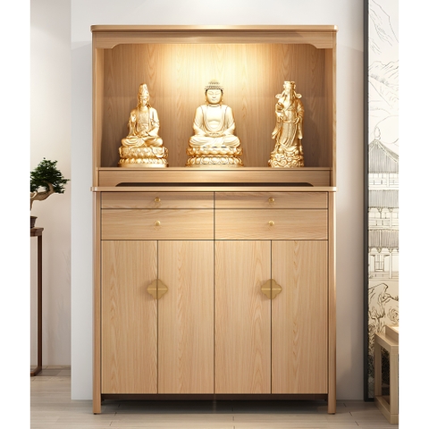 Tủ Thờ Phòng Khách Hiện Đại Tích Hợp Đèn LED Và Hộc Tủ Đa Năng 120x48x190cm Yapi-1213