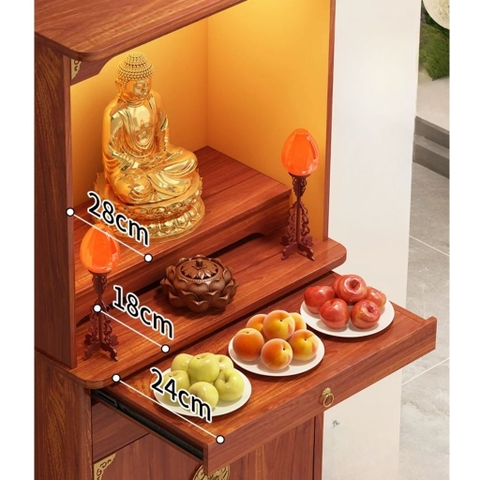 Tủ Thờ Hiện Đại Kèm Đèn LED Và Ngăn Kéo 120x48x190cm Yapi-1214