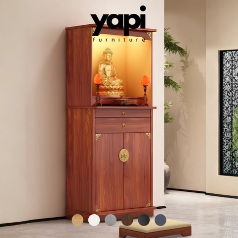 Tủ Thờ Hiện Đại Kèm Đèn LED Và Ngăn Kéo 120x48x190cm Yapi-1214