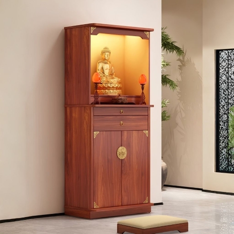Tủ Thờ Hiện Đại Kèm Đèn LED Và Ngăn Kéo 120x48x190cm Yapi-1214