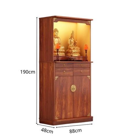 Tủ Thờ Hiện Đại Kèm Đèn LED Và Ngăn Kéo 120x48x190cm Yapi-1214