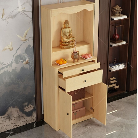 Tủ Thờ Bo Cong Góc Có Ngăn Kéo Tiện Lợi Cho Phòng Khách 80x40x196cm Yapi-1215