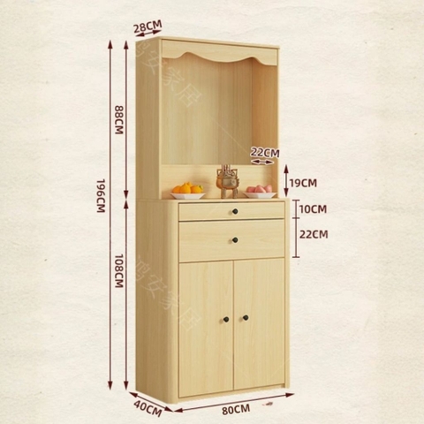 Tủ Thờ Bo Cong Góc Có Ngăn Kéo Tiện Lợi Cho Phòng Khách 80x40x196cm Yapi-1215
