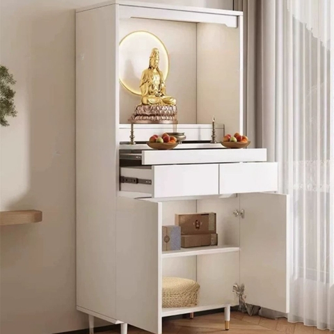 Tủ Thờ Đứng Kèm Ngăn Kéo Và Tủ Lưu Trữ Chân Gỗ 88x40x190cm Yapi-1216