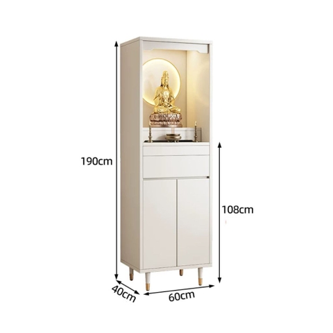 Tủ Thờ Đứng Kèm Ngăn Kéo Và Tủ Lưu Trữ Chân Gỗ 88x40x190cm Yapi-1216