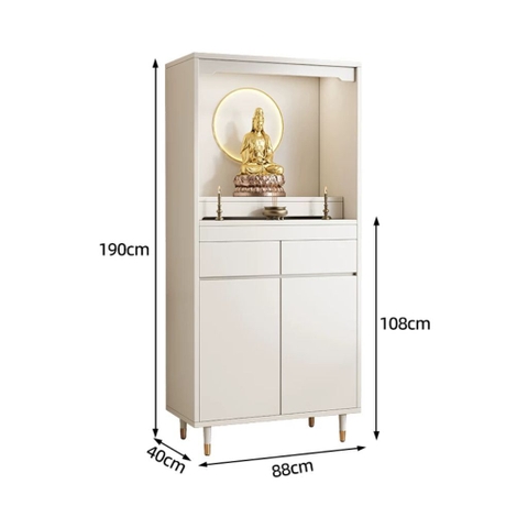 Tủ Thờ Đứng Kèm Ngăn Kéo Và Tủ Lưu Trữ Chân Gỗ 88x40x190cm Yapi-1216