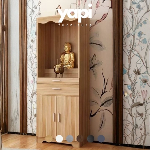 Tủ Thờ Nhỏ Gọn Tối Giản Tích Hợp Ngăn Kéo Và Tủ Lưu Trữ 60x40x166cm Yapi-1219