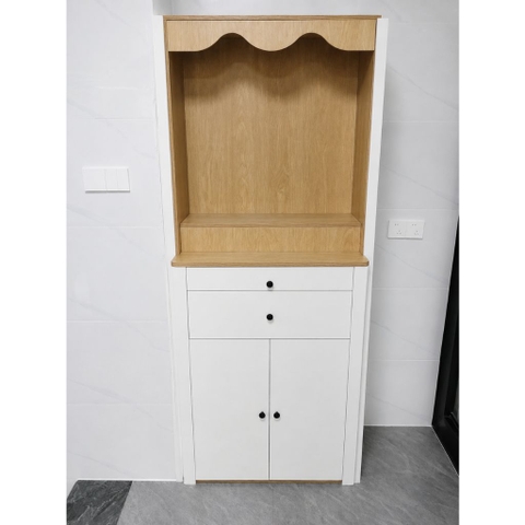 Tủ Thờ Bo Cong Góc Có Ngăn Kéo Phối Màu Hiện Đại Cho Phòng Khách 80x40x196cm Yapi-1222