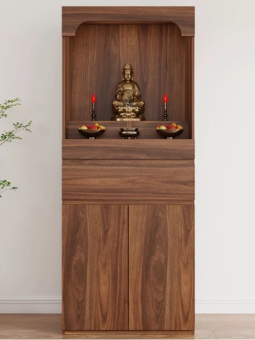 Tủ Thờ Dáng Cao Kèm Ngăn Kéo Và Tủ Lưu Trữ Hiện Đại 80x40x198cm Yapi-1223