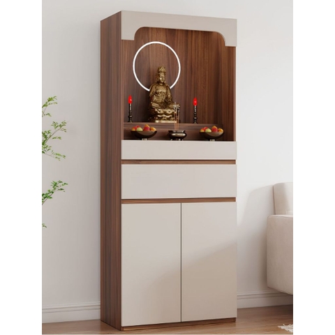 Tủ Thờ Dáng Cao Phối Màu Hiện Đại, Kèm Ngăn Kéo Và Tủ Lưu Trữ 80x40x198cm Yapi-1224