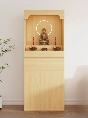 Tủ Thờ Dáng Cao Kèm Ngăn Kéo Và Tủ Lưu Trữ Hiện Đại 80x40x198cm Yapi-1223