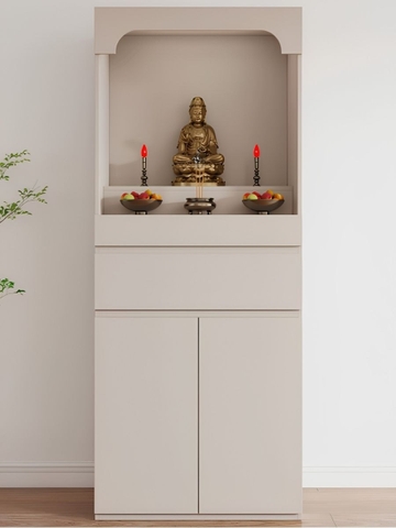 Tủ Thờ Dáng Cao Kèm Ngăn Kéo Và Tủ Lưu Trữ Hiện Đại 80x40x198cm Yapi-1223
