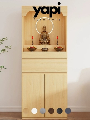 Tủ Thờ Dáng Cao Kèm Ngăn Kéo Và Tủ Lưu Trữ Hiện Đại 80x40x198cm Yapi-1223