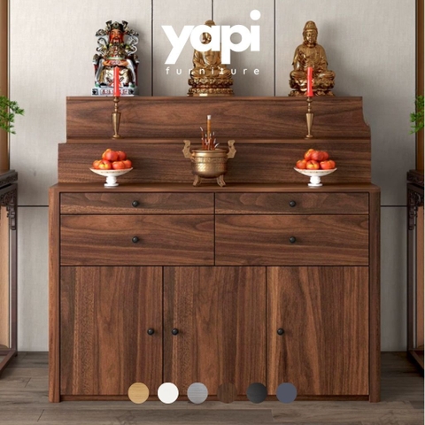 Tủ Thờ Tam Cấp Bo Cong Góc Hiện Đại Có Ngăn Kéo 118x60x126cm Yapi-1225