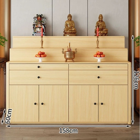 Tủ Thờ Tam Cấp Bo Cong Góc Hiện Đại Có Ngăn Kéo 118x60x126cm Yapi-1225