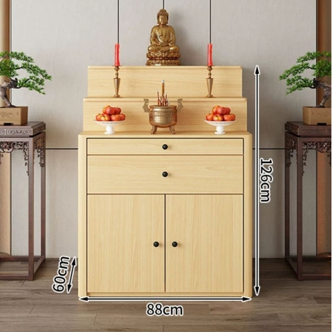 Tủ Thờ Tam Cấp Bo Cong Góc Hiện Đại Có Ngăn Kéo 118x60x126cm Yapi-1225