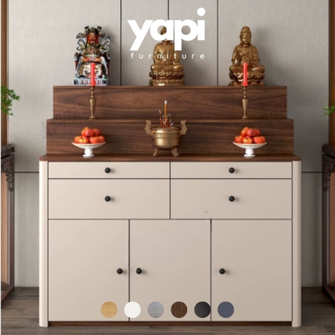 Tủ Thờ Tam Cấp Bo Cong Góc Hiện Đại Có Ngăn Kéo 180x60x126cm Yapi-1226