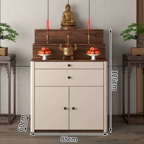 Tủ Thờ Tam Cấp Bo Cong Góc Hiện Đại Có Ngăn Kéo 180x60x126cm Yapi-1226