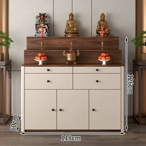 Tủ Thờ Tam Cấp Bo Cong Góc Hiện Đại Có Ngăn Kéo 180x60x126cm Yapi-1226