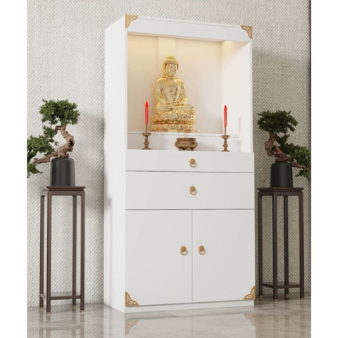 Tủ Thờ Dáng Cao Nhiều Ngăn Kéo Kèm Đèn LED 80x40x166cm Yapi-1227
