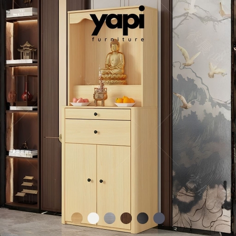 Tủ Thờ Bo Cong Góc Có Ngăn Kéo Tiện Lợi Cho Phòng Khách 80x40x196cm Yapi-1215