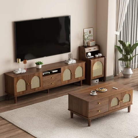 Kệ Tivi Cánh Mây Kèm Ngăn Kéo Cổ Điển 180x40x61cm Yapi-929