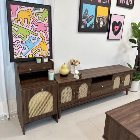 Kệ Tivi Cánh Mây Kèm Ngăn Kéo Cổ Điển 180x40x61cm Yapi-929
