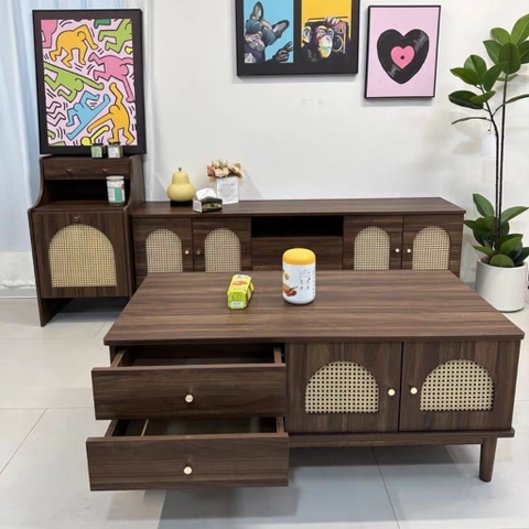 Kệ Tivi Cánh Mây Kèm Ngăn Kéo Cổ Điển 180x40x61cm Yapi-929