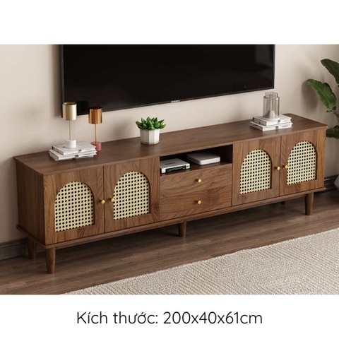 Kệ Tivi Cánh Mây Kèm Ngăn Kéo Cổ Điển 180x40x61cm Yapi-929
