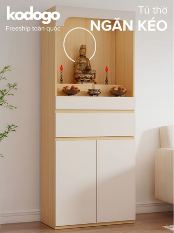 Tủ Thờ Dáng Cao Phối Màu Hiện Đại, Kèm Ngăn Kéo Và Tủ Lưu Trữ 80x40x198cm Yapi-1224