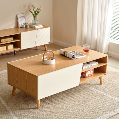 Combo Tủ Kệ Tivi Bàn Trà Gỗ Hiện Đại Cánh Mở Trang Trí Phòng Khách 180x36x42cm Yapi-925