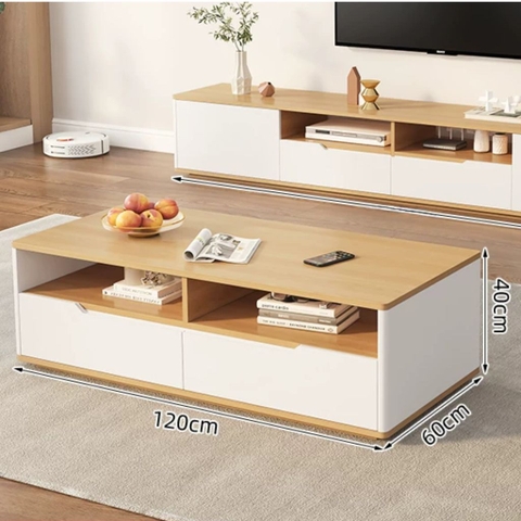 Bàn Trà Sofa 2 Ngăn Kéo Phong Cách Hiện Đại 120x60x40cm Yapi-702
