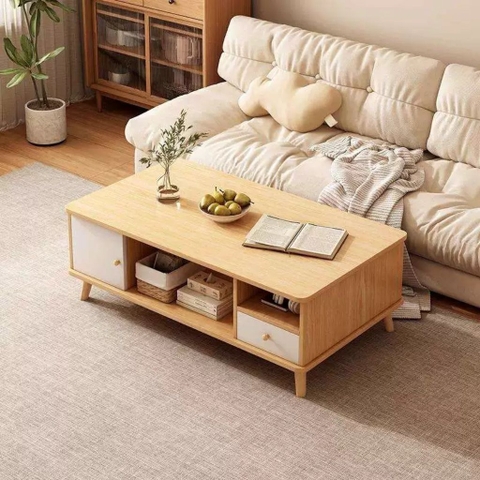 Bàn Trà Sofa Chân Gỗ Có Ngăn Kéo Phong Cách Hiện Đại Yapi-703