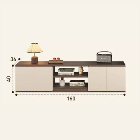 Combo Bàn Trà Kệ TV Hiện Đại Cho Phòng Khách Kèm Tủ Lưu Trữ Ngăn Kéo 200x36x40cm Yapi-704