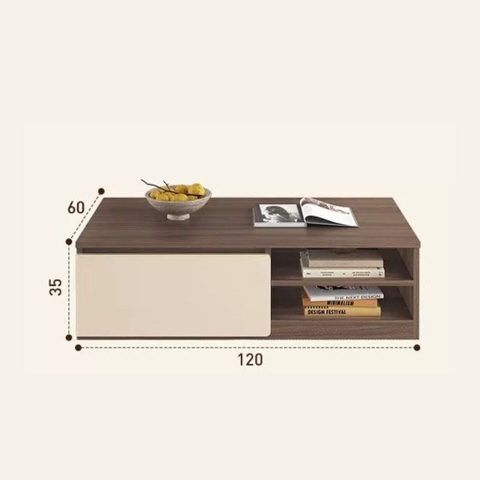Combo Bàn Trà Kệ TV Hiện Đại Cho Phòng Khách Kèm Tủ Lưu Trữ Ngăn Kéo 200x36x40cm Yapi-704