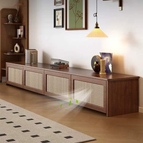 Combo Bàn Trà Và Kệ TV Cánh Mây Hiện Đại Cho Phòng Khách 180x40x40cm Yapi-705
