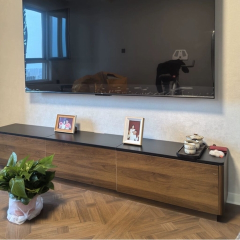 Combo Bàn Trà Và Kệ TV Bo Cong Có Ngăn Tủ Lưu Trữ 200x30x36cm Yapi-707