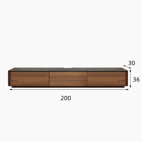 Combo Bàn Trà Và Kệ TV Bo Cong Có Ngăn Tủ Lưu Trữ 200x30x36cm Yapi-707